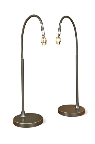 Lot 128 - A pair of contemporary bronzed metal reading or bedside lamps