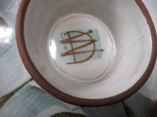 Lot 21 - A modern ovoid vase decorated with coloured...