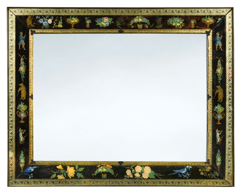 Lot 430 - An eglomise wall mirror, 19th century