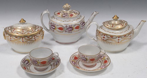 Lot 38 - 19th century part tea services in mainly white...