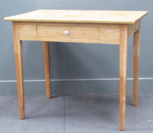 Lot 800 - A 19th century stripped pine small side table....