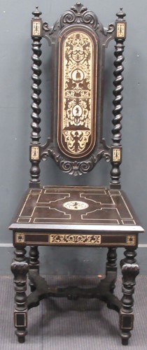Lot 688 - A 19th century Italian ebonised and ivory...