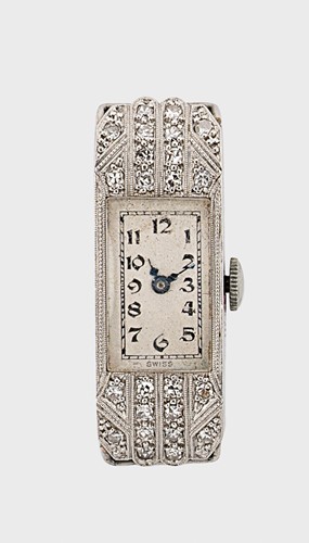 Lot 415 - Spera Watch Company, Tramelan - A Swiss platinum diamond set cocktail wristwatch head