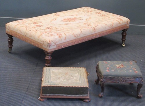 Lot 669 - A group of three stools the largest a 20th...