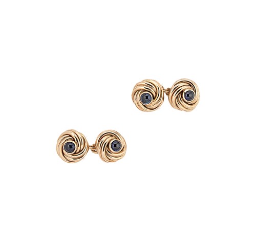 Lot 131 - Kurt Weiss for Asprey - A pair of 9ct gold knot style cufflinks