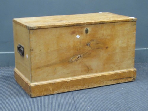 Lot 785 - Large 19th century pine blanket box 52cm H x...