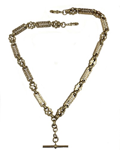 Lot 320 - A late 20th century 9ct gold 'Albert' watch chain