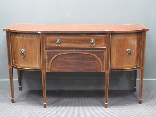 Lot 784 - Regency mahogany sideboard with two flanking...
