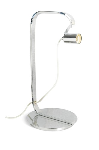 Lot 303 - A set of six modern chrome table lamps