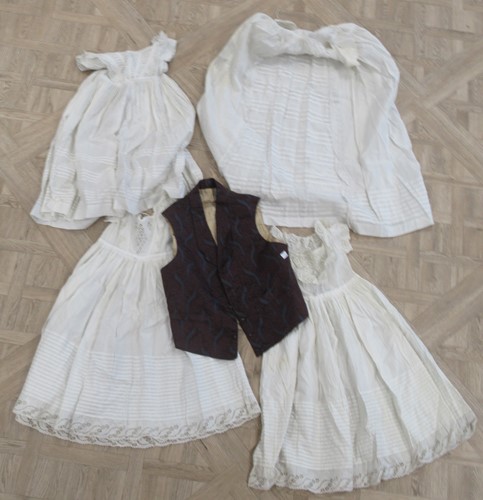 Lot 166 - Two 19th century waistcoats and quantity of...