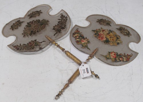 Lot 213 - Two hand held fire deflectors