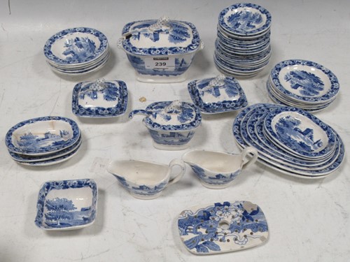 Lot 239 - A Hackwood blue and white transfer printed...