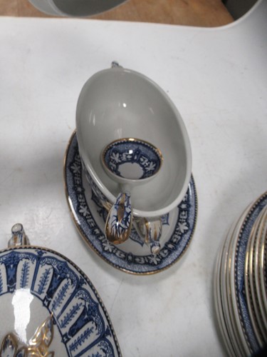 Lot 24 - A Hill Pottery Madras pattern dinner service,...