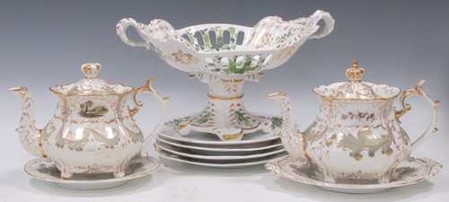 Lot 34 - A Rockingham part tea service circa 1835 of...