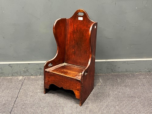 Lot 683 - A 19th century mahogany porter's style chair...