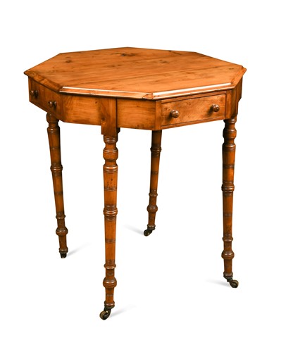Lot 649 - A Victorian octagonal yew wood occasional table