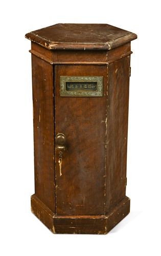 Lot 647 - A country house faux painted hexagonal letterbox, early 20th century