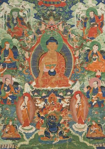 Lot 96 - A Tibetan thangka, 19th century