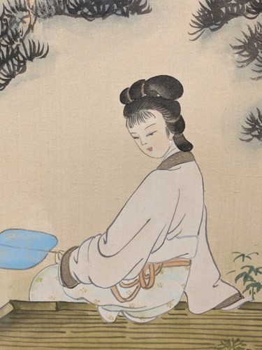 Lot 526 - Pair of attractive Japanese watercolours on...