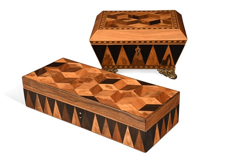 Lot 712 - Two Tunbridgeware boxes, 19th century