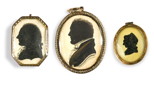 Lot 309 - Three portrait silhouette miniatures