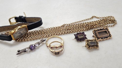Lot 352 - A guard chain, marked 9c,13.3g, together with...