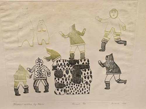 Lot 428 - A North American Eskimo/Inuit signed print by...