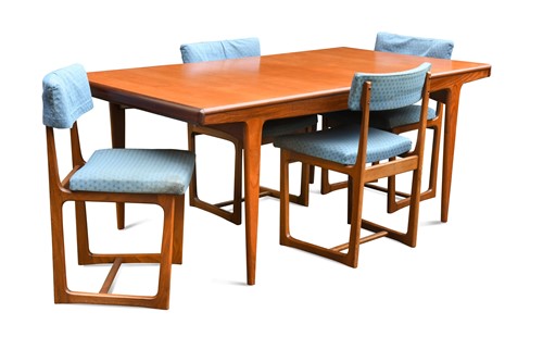 Lot 304 - A mid-century Danish-style teak extending dining table
