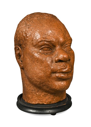 Lot 724 - In the manner of Augusta Savage, a Harlem Renaissance style terracotta head of a man