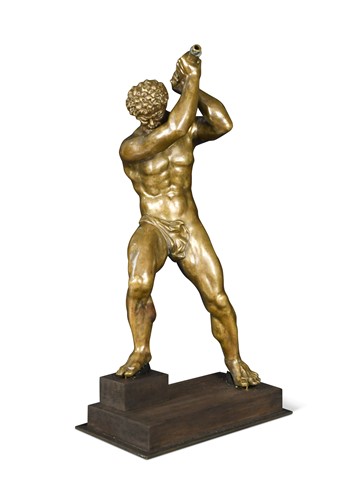 Lot 517 - A bronze model of Hercules with a club, possibly Dutch 18th century