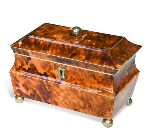 Lot 641 - A Regency tortoiseshell tea caddy