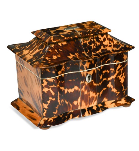 Lot 643 - A Regency tortoiseshell tea caddy