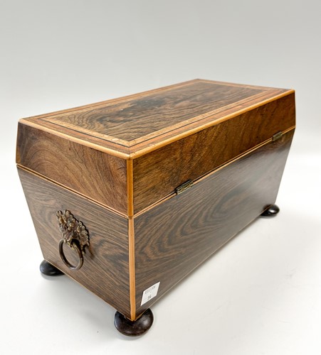 Lot 636 - A rosewood sarcophagus tea caddy, 19th century