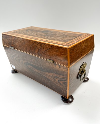 Lot 636 - A rosewood sarcophagus tea caddy, 19th century