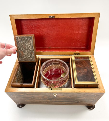 Lot 636 - A rosewood sarcophagus tea caddy, 19th century