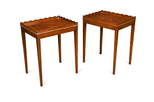 Lot 507 - A pair of George III style mahogany low occasional tables