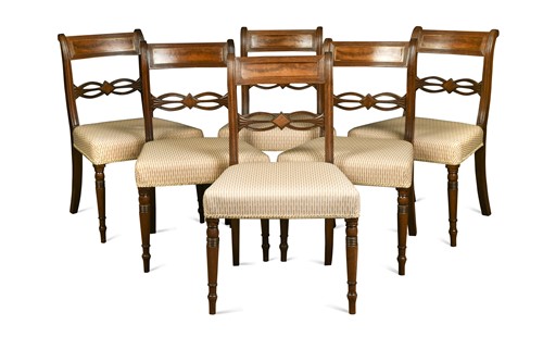 Lot 691 - A set of six Regency mahogany dining chairs