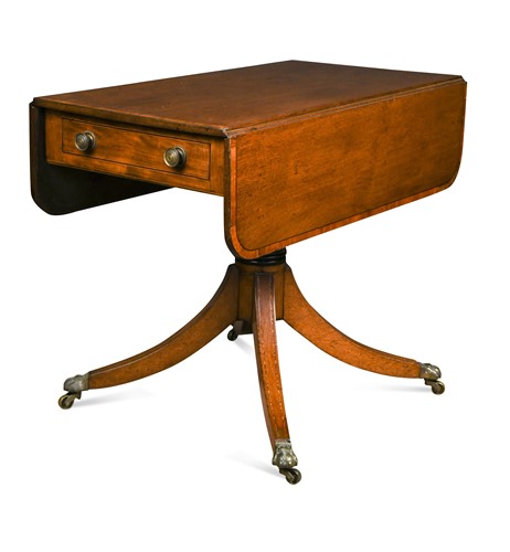 Lot 703 - A Regency mahogany pedestal pembroke table