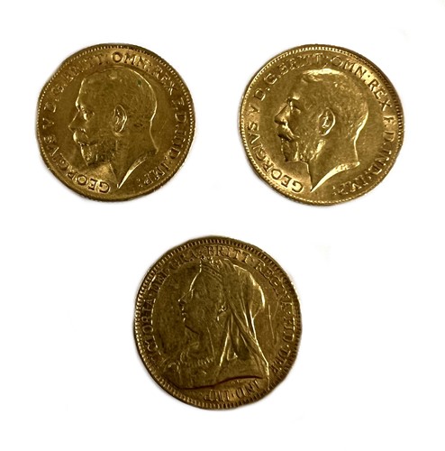 Lot 513 - Three half sovereigns