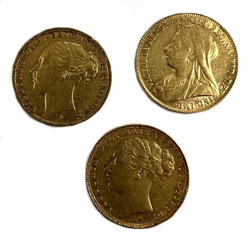 Lot 515 - Three Victorian Australian minted sovereigns