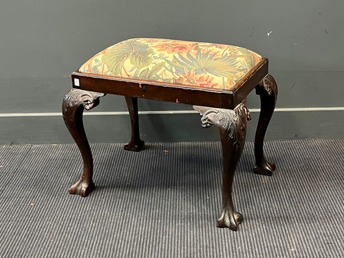 Lot 554 - A George II style mahogany stool 50 x 63cm