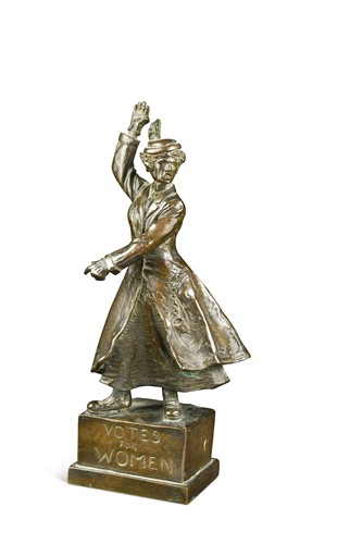 Lot 727 - A Suffragette bronze of a female campaigner, first half 20th century