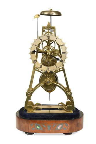 Lot 312 - A brass skeleton clock, late 19th century