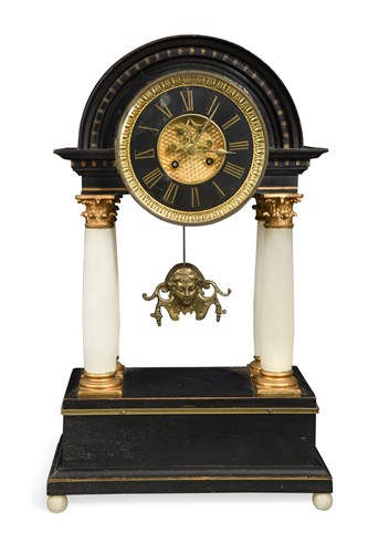 Lot 173 - A French portico mantel clock, late 19th century