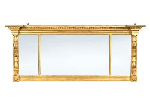 Lot 552 - A giltwood overmantel mirror, 19th century