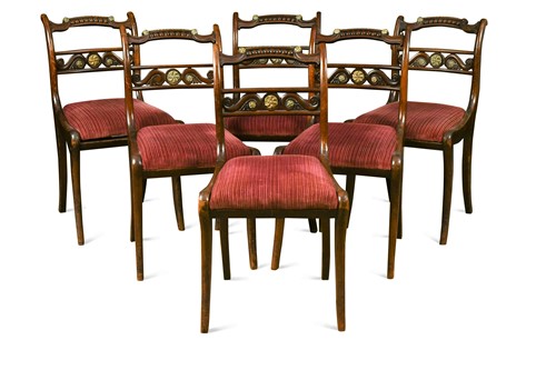 Lot 678 - A set of six Regency mahogany dining chairs