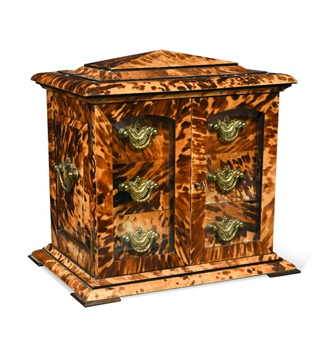 Lot 544 - A tortoiseshell table cabinet, 19th century