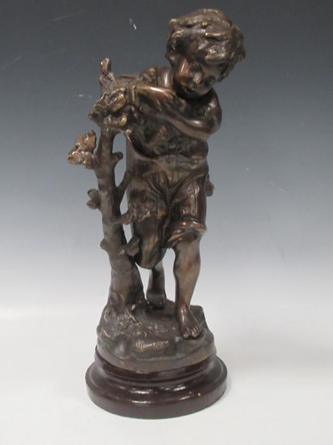 Lot 88 - After Rancoulet, a bronzed figure of a child