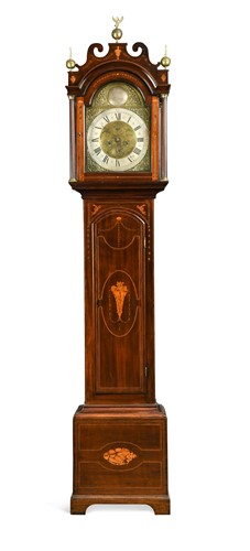 Lot 157 - An inlaid mahogany longcase clock, 19th century