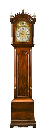 Lot 376 - A George III mahogany chiming longcase clock